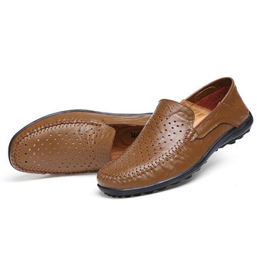 Nous taille 6.5-11.5 hommes flats cuir outdoor casual slip-on appartements creux à chaussures