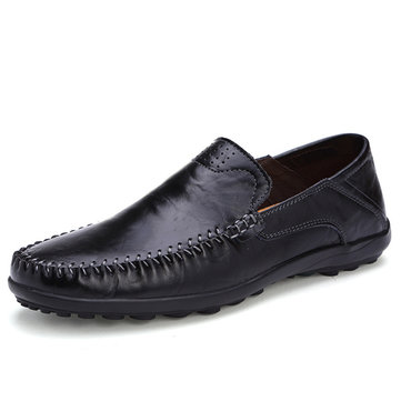 Taille US 6.5-11.5 Hommes Chaussures en Cuir Plate Casual Souple en Plein Air RespiranteChaussures Loafers