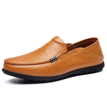 Big& Size& Leather& Confort& Driving& Loafers Flats