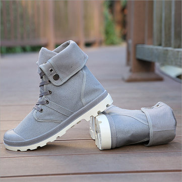 Nouveaux hommes de mode casual hautes chaussures de toile en plein air lacets baskets de sport chaussures