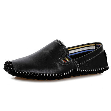 Taille US 6.5-11.5 Homme Mocassin en Cuir Décontracté Doux Chaussure Plate à l'Extérieur Slip On