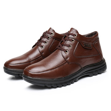 Hommes& Doublure& en& fourrure& confortable& Chaussures en cuir