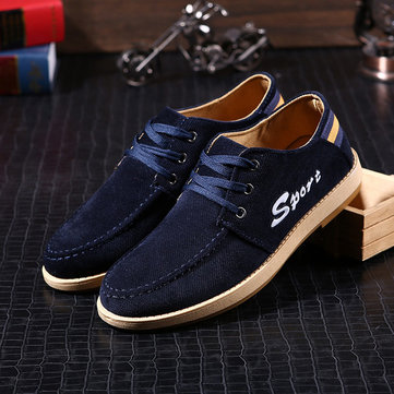 Appartements hommes bas top casual extérieur confortable toile respirante en daim lacent chaussures