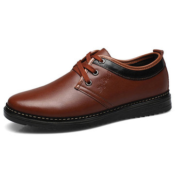 Hommes& Lace& Up& Casual& Business& Leather Oxfords Chaussures