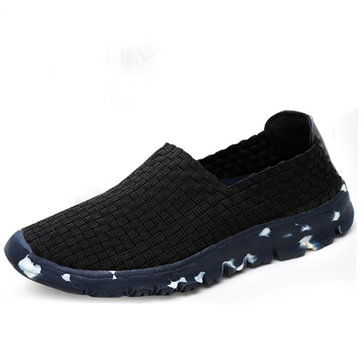 Chaussures de marche plates respirables confortables en plein air chaussures de tricot décontractées faites à la main de taille US 5-13
