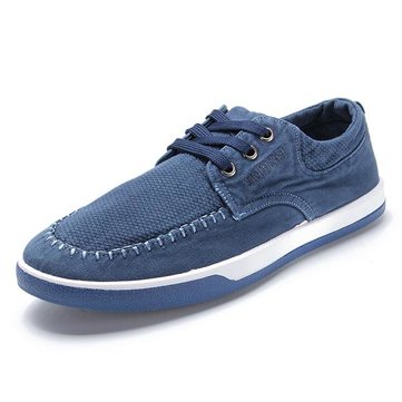 Hommes occasionnels toile extérieure confortable mode respirante lacent des appartements baskets chaussures