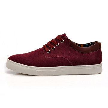 Lacets en daim plates occasionnels faible chaussures de baskets de grande taille hommes