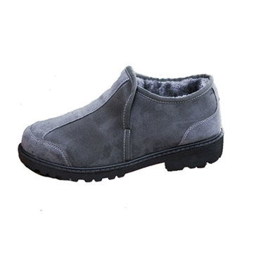 Nouveau Hommes hiver coton thicking de mode garder plein air bottes en daim de neige chaudes chaussures de sport