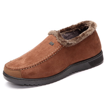 Doublure en fourrure coton chaussures hommes hiver garder chaud slip sur chaussures plates à l'extérieur
