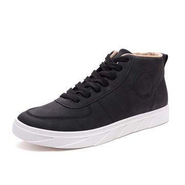 Hommes nouveaux sneakers PU haute top dentelle up casual chaussures quotidiennes en plein air 