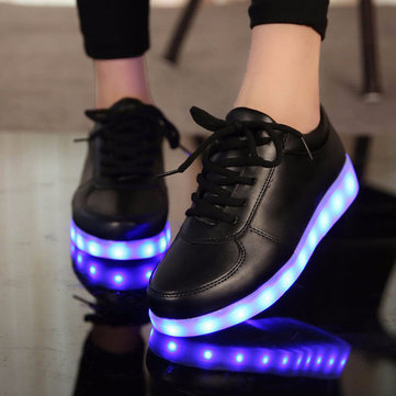 Unisexe usb LED dentelle légère des chaussures de sport lumineux deux sneaker lumineux