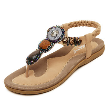 Bohème rome dame perles bijoux de style sandales chaussures semelle molle