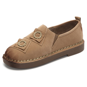 Les femmes glissement occasionnel sur les chaussures ronde fleur orteil loafer confortable appartement