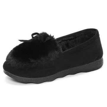 Femmes gardent chaussures en coton chaud slip en peluche confortable hiver plat