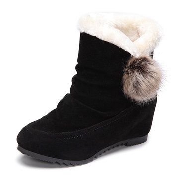 Les femmes hiver garder bottes chaudes suède garder courtes bottes de neige chaude plat en peluche