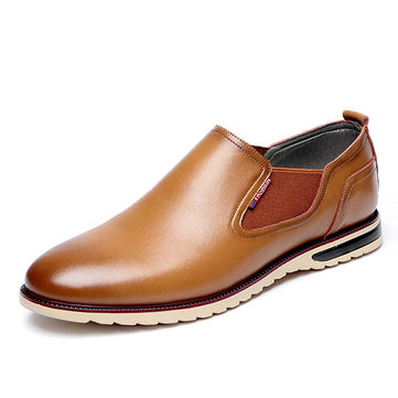 Men& Leather& Shoes& Business& Outdoor& Slip On Oxfords