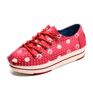 Les femmes chaussures casual chic lacent plateforme chaussures de toile chaussures colorées de loisirs