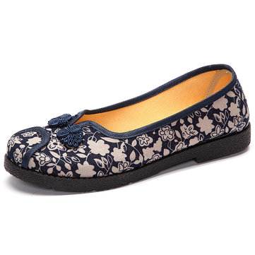 Slip floral unique sur les mocassins rétro occasionnels pour femmes