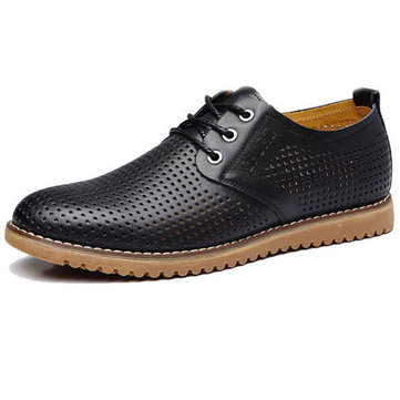 Big Size Men Breathable Casual Hollow Out Leather Oxfords Chaussures