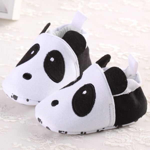 Tout-petit bébé panda élastiques chaussures crèche de coton semelles souples
