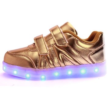 Enfants LED chaussures légères espadrilles chaussures en cuir garcon casual girl enfants nouvelles 