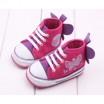 Bébé Princesse de papillon décorée chaussures de toile de bébé& 