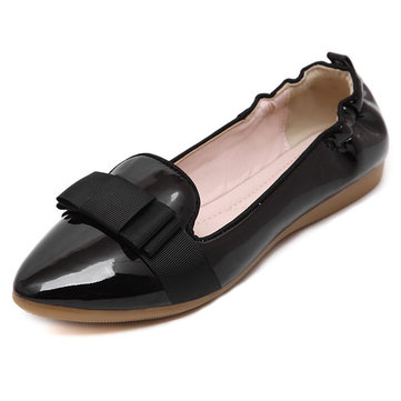 Femmes pliables ballerines seuls les flaneurs bowknot slip-ons solide aux couleurs douces