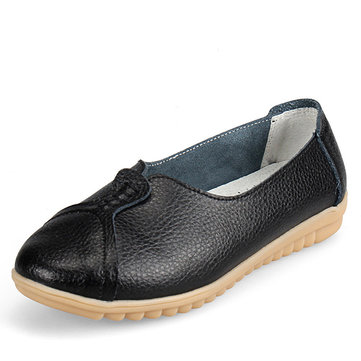 Cuir souple chaussures plates femmes occasionnels conduite mocassins confortables slip-ons