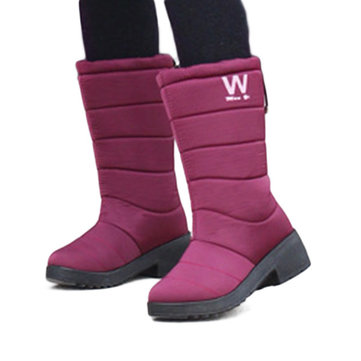 Les femmes hiver garder la neige chaude bottes de neige imperméables bottes souples d'hiver bout rond semelle