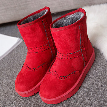 Les femmes d'hiver garder bottes chaudes suède cheville confortable et décontracté bottes court de neige