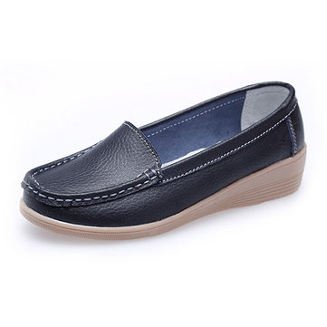 Nouvelle mode des femmes chaussures plates casual respirante confortable talon compensé slip-on