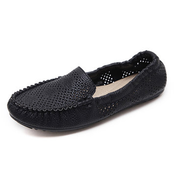 US& Sise& 5-10& Women& Loafers& en cuir Outdoor Soft Sole Flat Casual Shoes