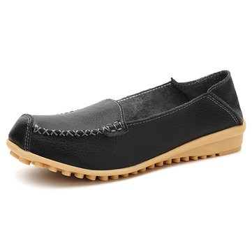 Les femmes flats chaussures casual slip confortable bout rond doux chaussures de mocassins plats