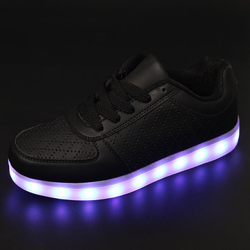Usb unisex LED lacent extérieur sportswear baskets confortables lumineuses chaussures de sport légères