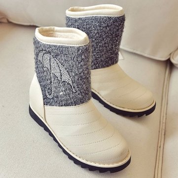 Hiver doublure en fourrure de coton bottes de neige en coton garder le glissement chaud sur des chaussures en peluche plat