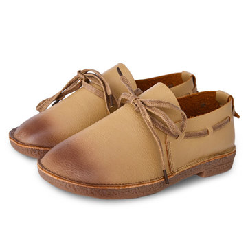 Lacet up casual bowknot coutures autour du pied plat mocassins