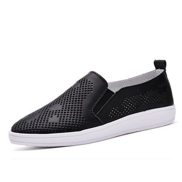 Femmes occasionnels mocassins respirante creusent semelle souple chaussures plates de glissement sur