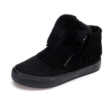 Les femmes d'hiver de coton en peluche bottes de neige garder glands extérieurs occasionnels chauds flats chaussures