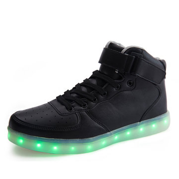 Usb unisexe LED lumière lacent chaussures hautes top sport lumineux quelques espadrilles