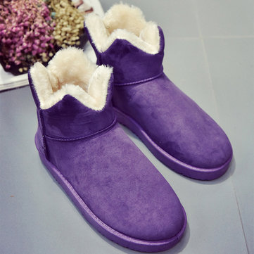 Bottes de neige femmes hiver doublure en fourrure coton chaussures garder chaude casual appartements