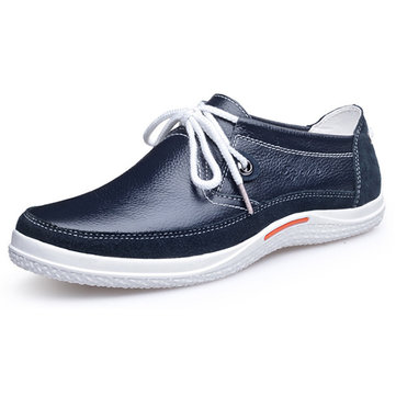 Lace Up Hommes Oxfords Casual Chaussures plates en cuir