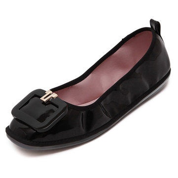 Nouvelles femmes occasionnels extérieur orteil carré plat doux et confortables chaussures de mocassins plat